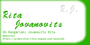 rita jovanovits business card